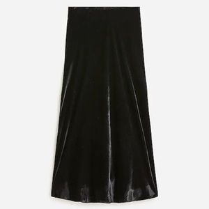 JCrew Gwyneth slip skirt in black velvet M NWOT